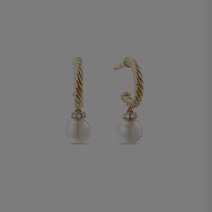 David Yurman Gold and Pearl Earrings